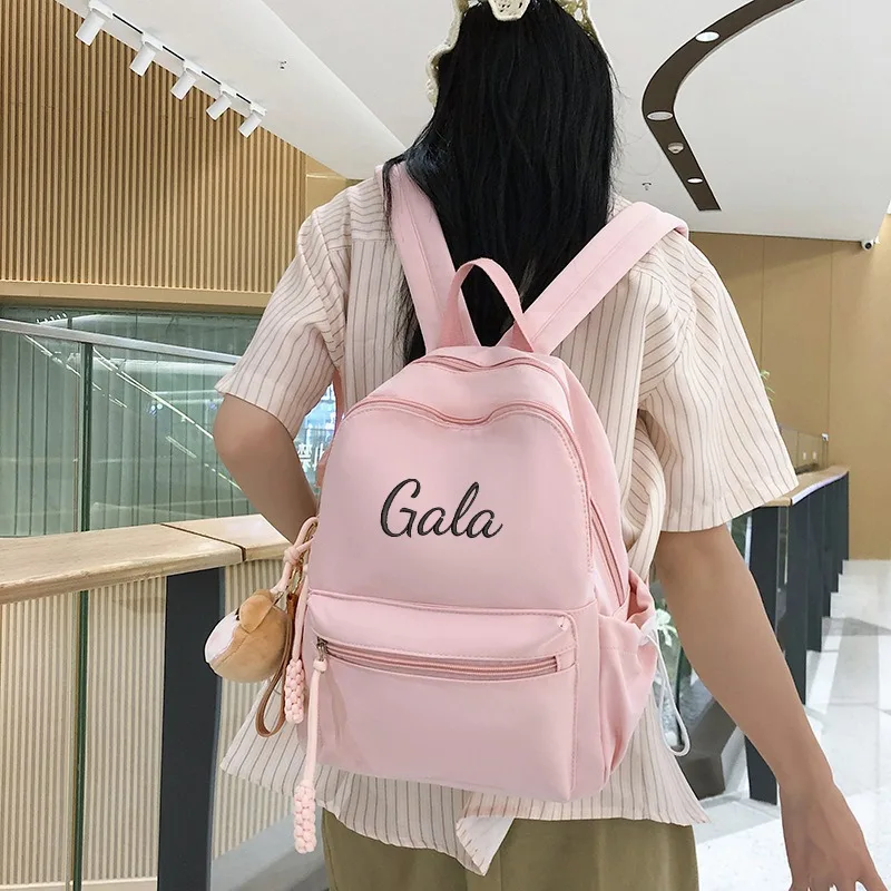 Custom Name Cute Bag Pack School Bag for Girl\'s Personalised Embroidered Backpack Rucksack Back To School  A Personalised Bag