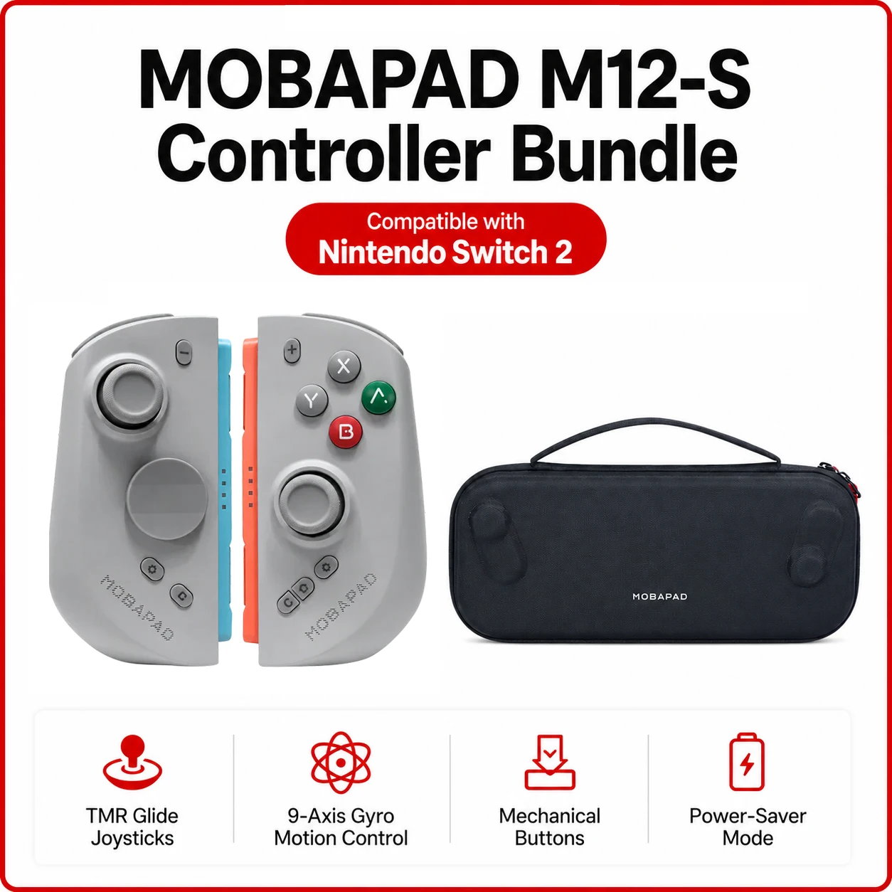 MOBAPAD M12 S/HD Gaming-Controller für Nintendo Switch 2 mit TMR-Sticks, Mechanischen Tasten Joypad für Switch2 Konsole