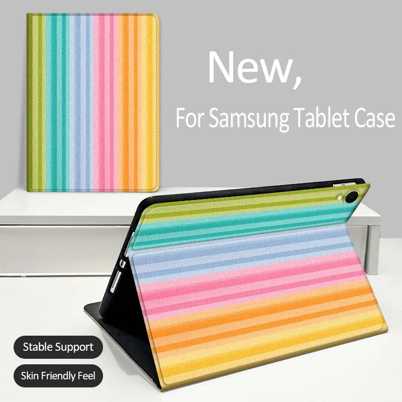 

Чехол для планшета с красочным полосатым узором для Samsung Galaxy Tab A A7 A8 A9 A11 S6 S11 Lite Plus 10.1 10.4 10.5 дюймов
