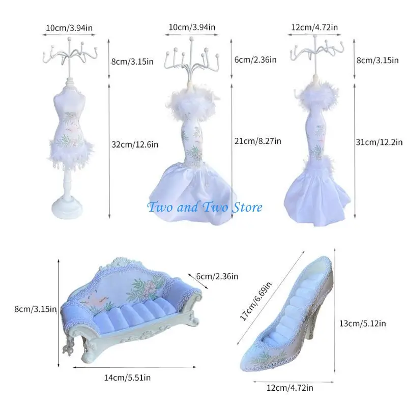 HX6F Jewelry Display Stand High-Heeled Shoes Model Earring Rings Display Organizers