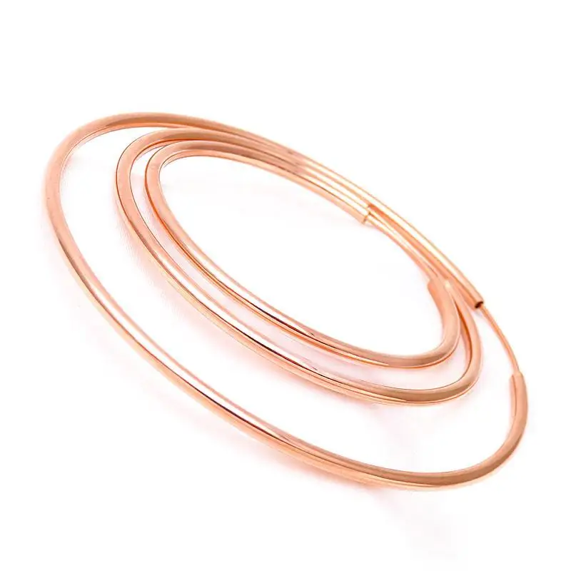 Senlissi-neue 18 Karat vergoldete 925er Sterling silber Damen Creolen 2,0mm Mode Ohrring Roségold cерьги kольца 30-70mm – Detail 8