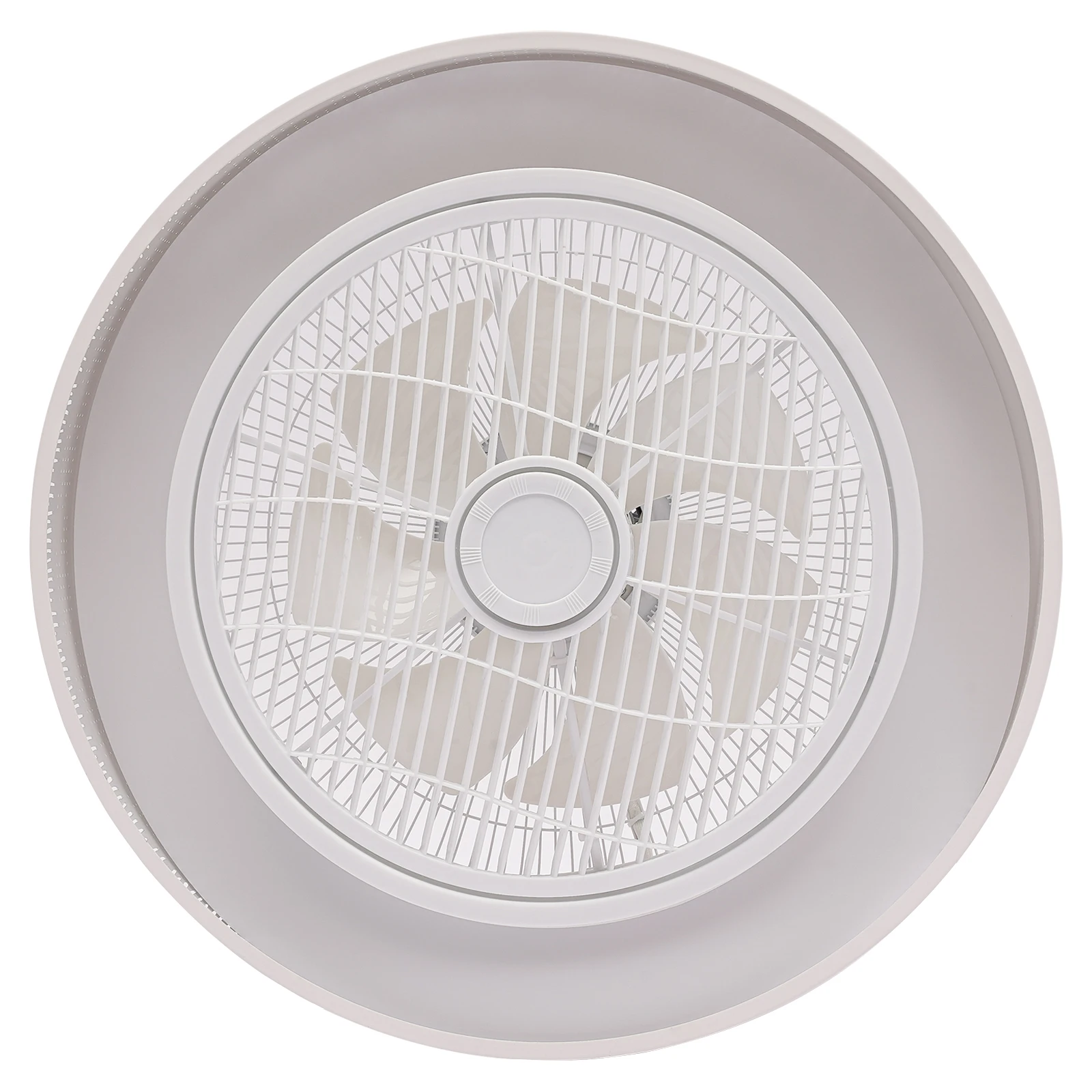 55Cm Light 3 Color LED Enclosed LED Ceiling Fan Light Round Flush Mount Low Profile Fan Lamp w/ Remote