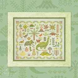 OwlForest dinosaur forest 45-40 DIY Cross Stitch Kit Aida 14CT 14CT Canvas Fabric Embroidery Set Living Room Decor