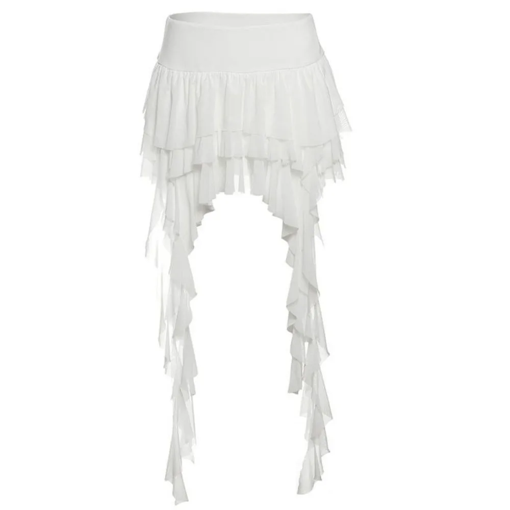 

Boho High Waist Women's Tiered Skorts Irregular Layered Mini Skirt Asymmetrical Hem Ruffled Goth Skirt Summer Wear
