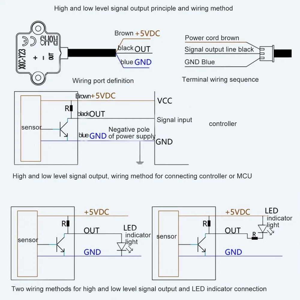 XKC-Y23A-V Non Contact Water Level Sensor 3.3V~5V High Low Level Output Contactless Level Sensor Liquid Level Sensor