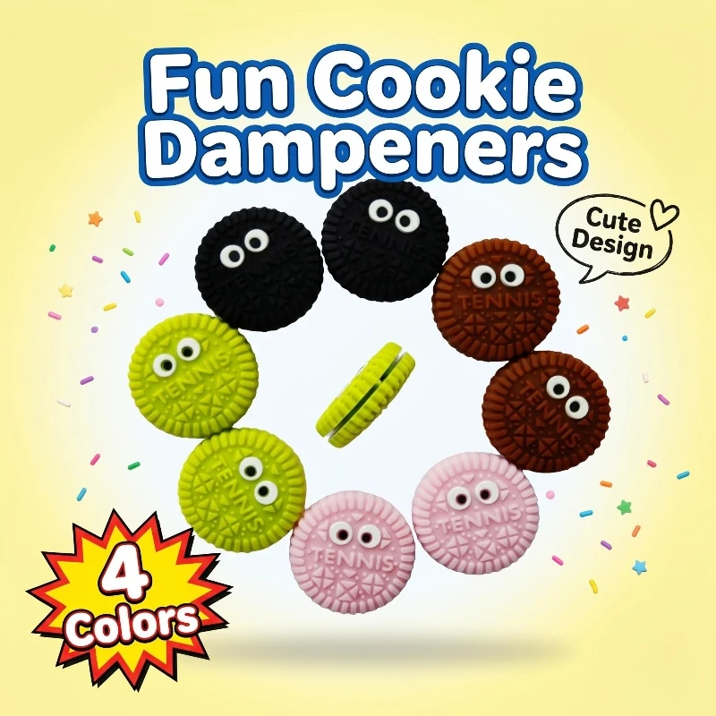 Lustiger Keks-förmiger Tennisschläger-Dämpfer Niedliche Silikon-Vibrationsdämpfer Liebenswerter Cartoon-Stoßdämpfer Anti-Vibrations-Tennisschläger-Dämpfer