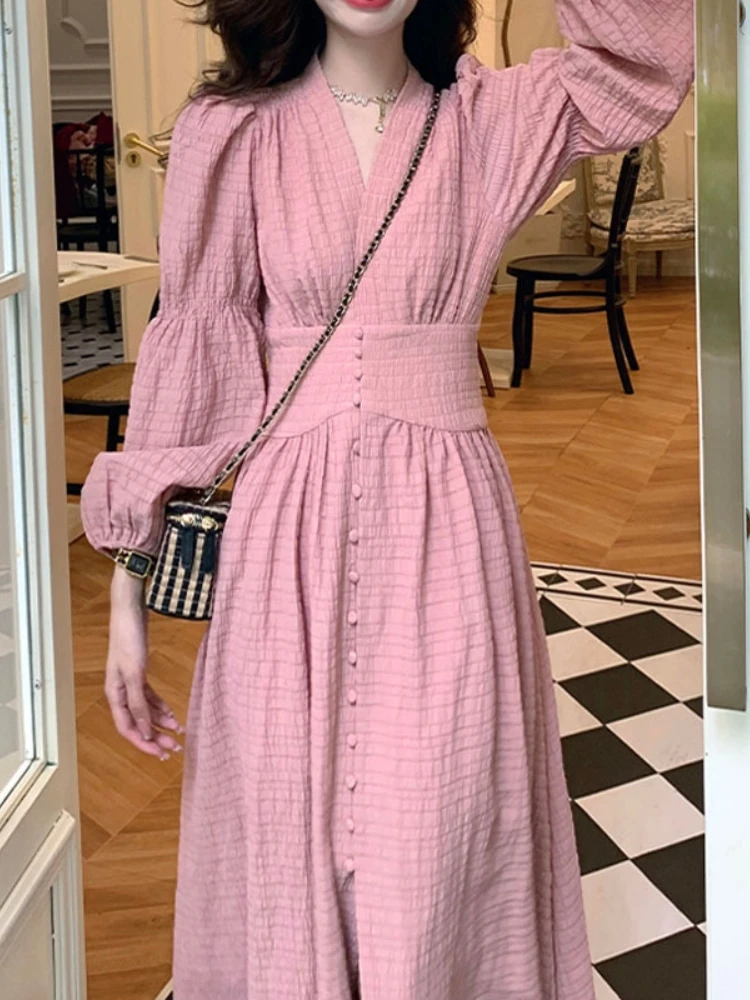 Antern Sleeve Solid Chiffon Elegant Patchwork Dress Summer Vintage Party Casual Dresses For Women 2023 New In Womens Clothing