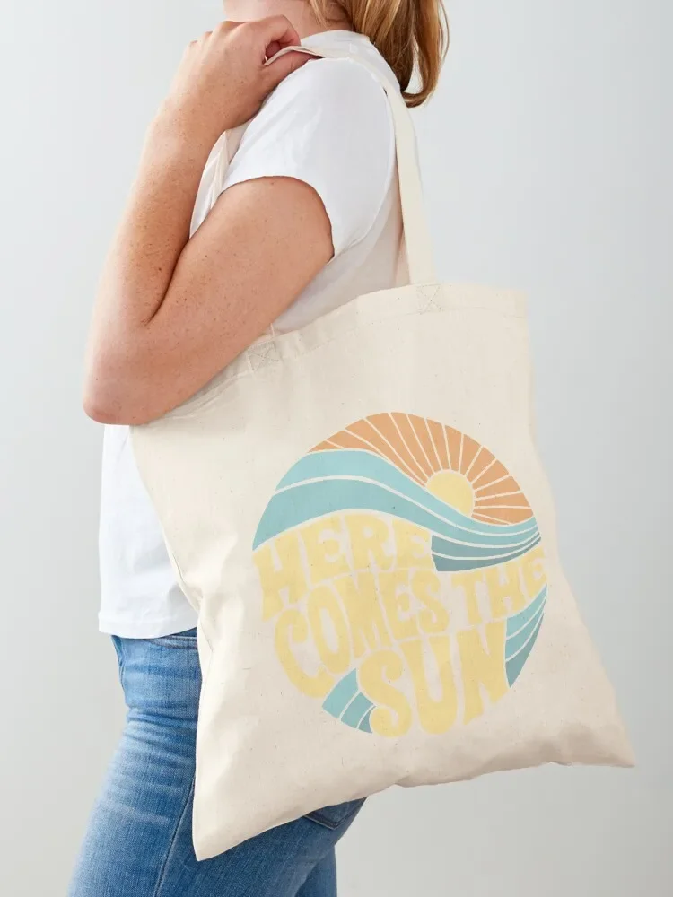 Groovy Here Comes the Sun Tote Bag shopper bag women canvas shopper bag woman Women's shopper