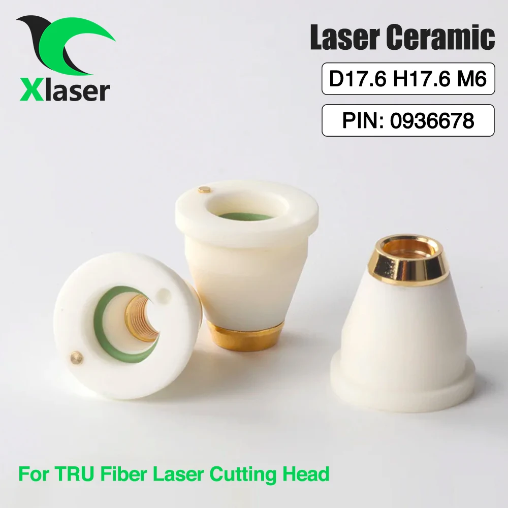 XLaser TRU Fiber Laser Ceramic Nozzles Holder H17.6 M6 3D OEM Model 0936678 Compatible For Trump Fiber Laser Cutting Machine