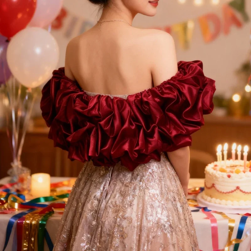 

Women ChicRuffles Wedding Wraps Satin Bridal Boleros Formal Party Shrug Capes Special Occasion Party Bridal Prom Dress Shawl