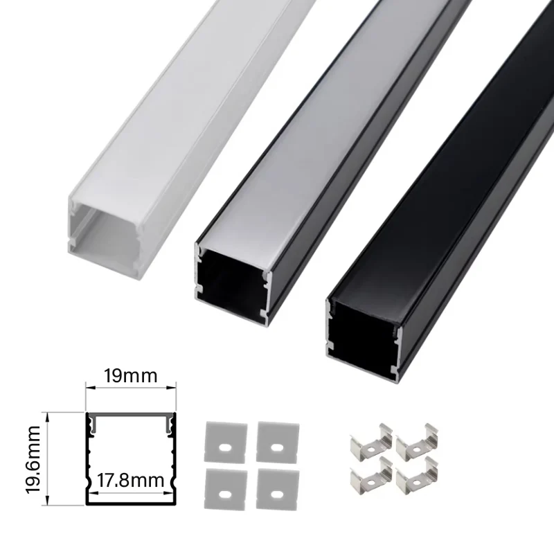 Aluminiowy profil kanałowy 19*19mm natynkowy pasek sufitowy listwa oświetleniowa wpuszczana płyt gipsowo-kartonowy gipsowy tynk ścienny z profilem