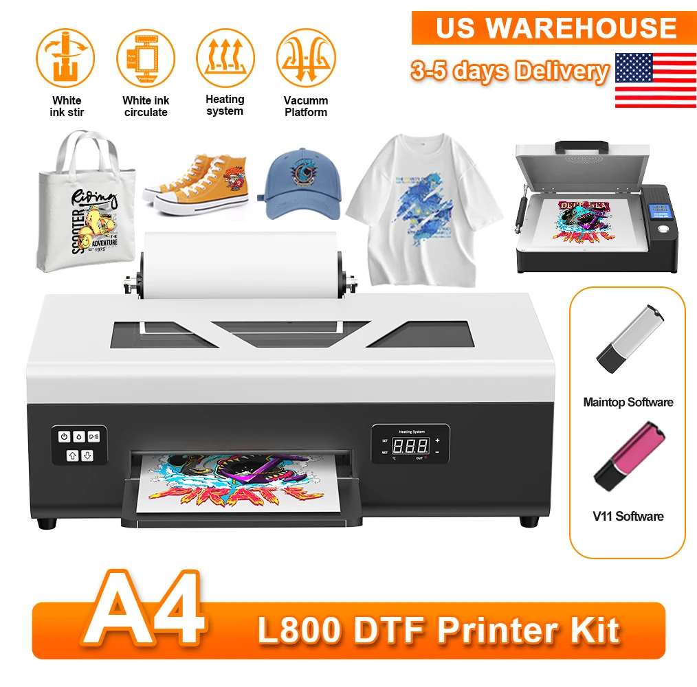 A4 DTF Printer L800 DTF Impresora A4 DTF Transfer Printer Direct Film Print for Clothes Fabrics A4 DTF T-shirt Printing Machine