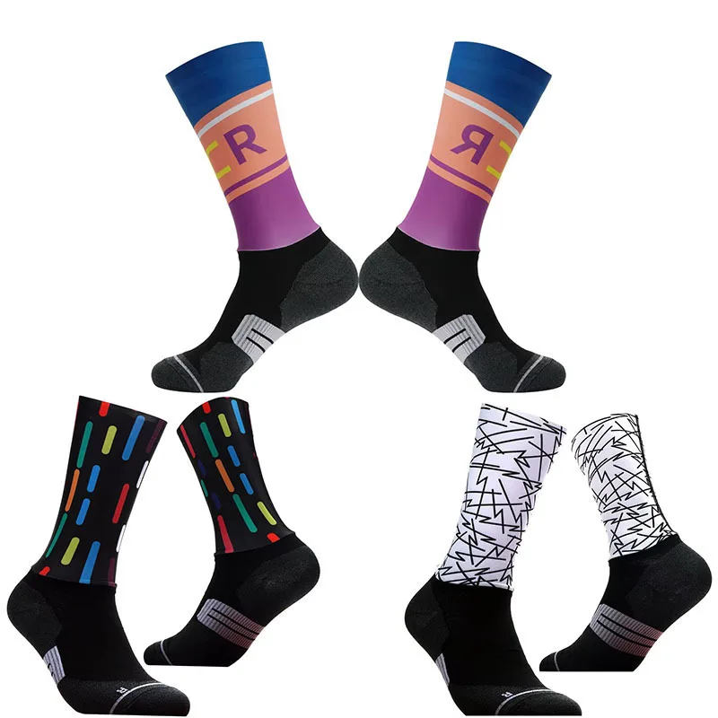 

Slip Anti Professional Bike Socks Bicycle Compression Sport Sock Men and Women Street Sports Socks Racing Cycling Socks 02
