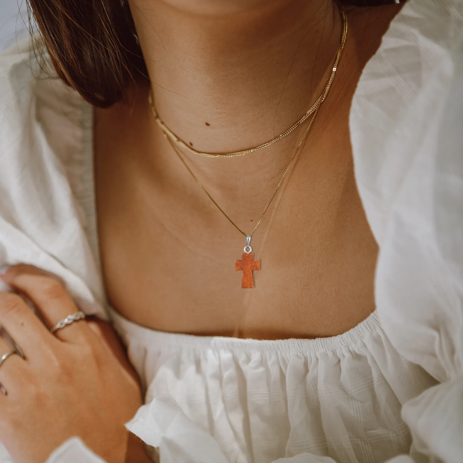 

15Pcs Small Cross Jewelry Charms in Wood for DIY Necklace Bracelet Keychain Craft Decoration Supplies Cross Charms