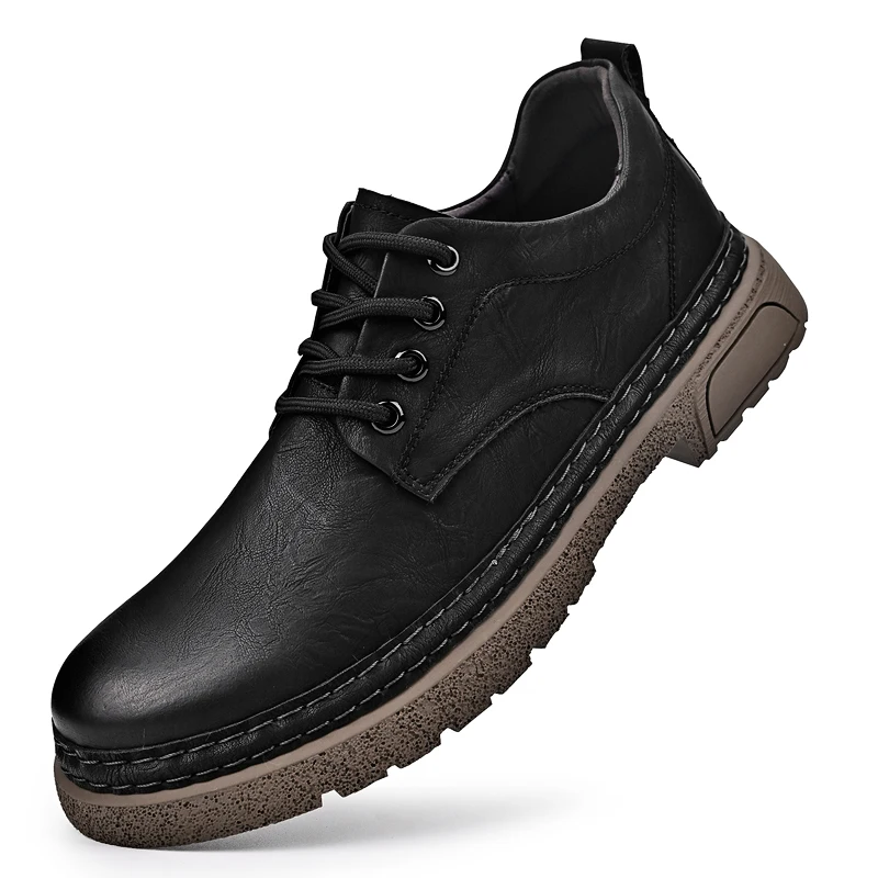 

Men Leather Autumn Light Breathable Outdoor Comfortable Leisure Lace Up Shoes Male Shoes Comfortable Fashion Casual Male Shoes