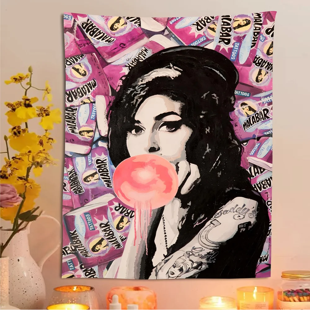 

Music Singer Amy W-winehouse V-vinatge Reusable Backdrop Cloth Animal Printed Background Cloth For Kids Birthday Decoration