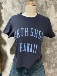 New American Vintage Letter Print T-Shirt Summer Short Sleeve O-neck Cotton Tee Shirt Casual Streetwear Y2k Woman's Top Clothes