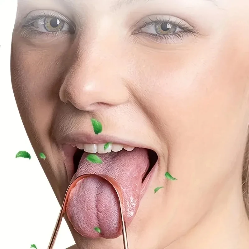 Stainless Steel Tongue Scraper Metal Tongue Fresh Breath Cleaning Coated Toothbrush Oral Hygiene Scrapper Cleaning Tools