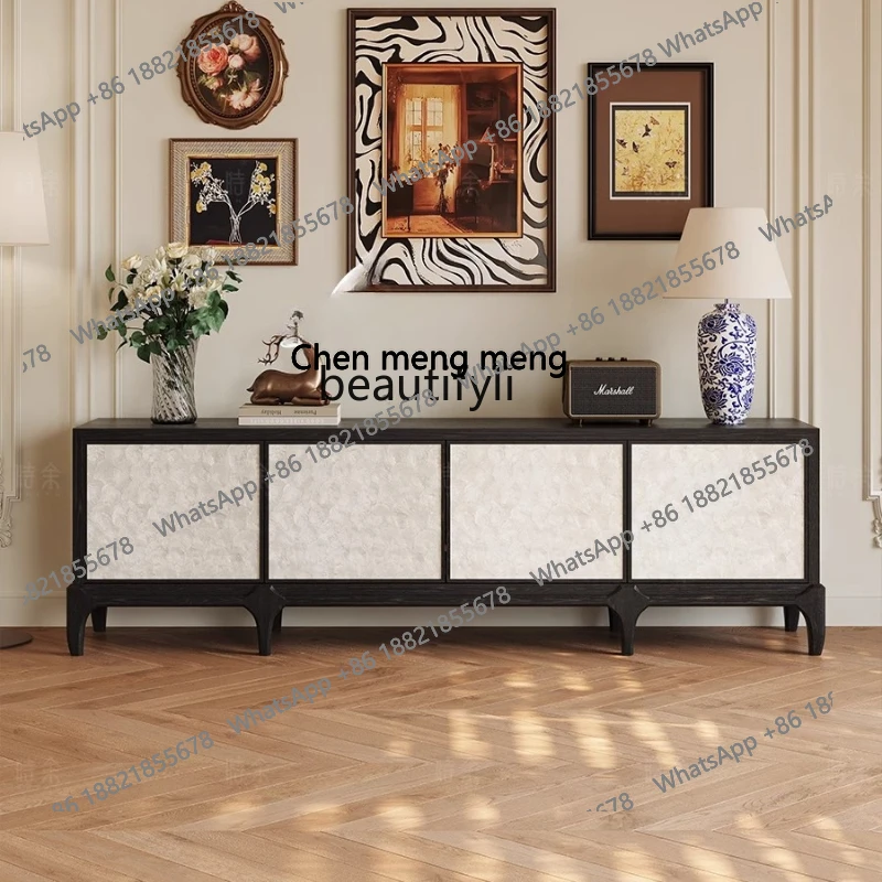 

TV cabinet French medieval style all solid wood set high-end American retro simple coffee table combination H