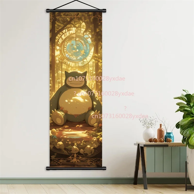 

Постер-свиток с изображением покемонов, Пикачу, Чаризарда, Иви, Генгара, Мьюту, белая холщовая картина для декора комнаты, настенное украшение