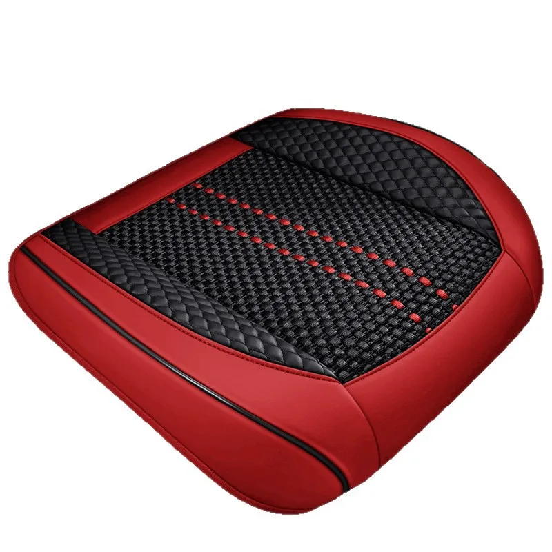 

Новый автомобильный чехол на сиденье, роскошная подушка из искусственной кожи и ледяного шелка, защитный чехол на переднее сиденье, противоскользящий вентилируемый коврик для подушки