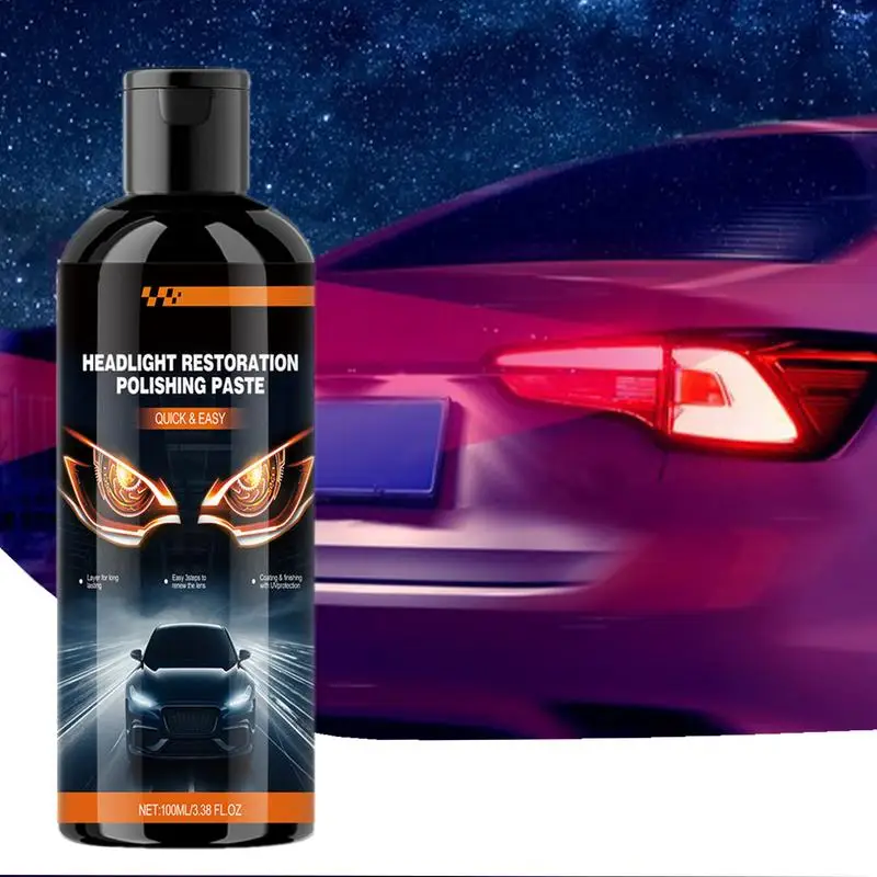 

Headlight Repair Paste For Car UV Protection Headlight Scratch Restoring Compound 100ml Car Headlight Yellowing Remover For