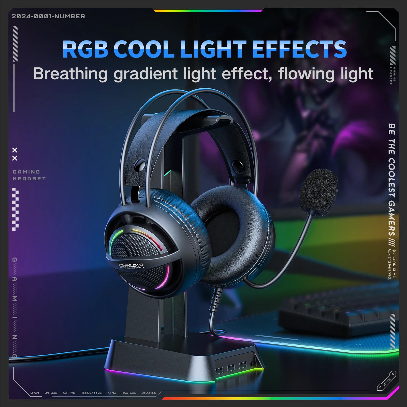 سماعة ألعاب الكمبيوتر ONIKUMA X88 مع برامج تشغيل 50 مم، وصوت عالي الوضوح وإلغاء الضوضاء للرياضات الإلكترونية #2