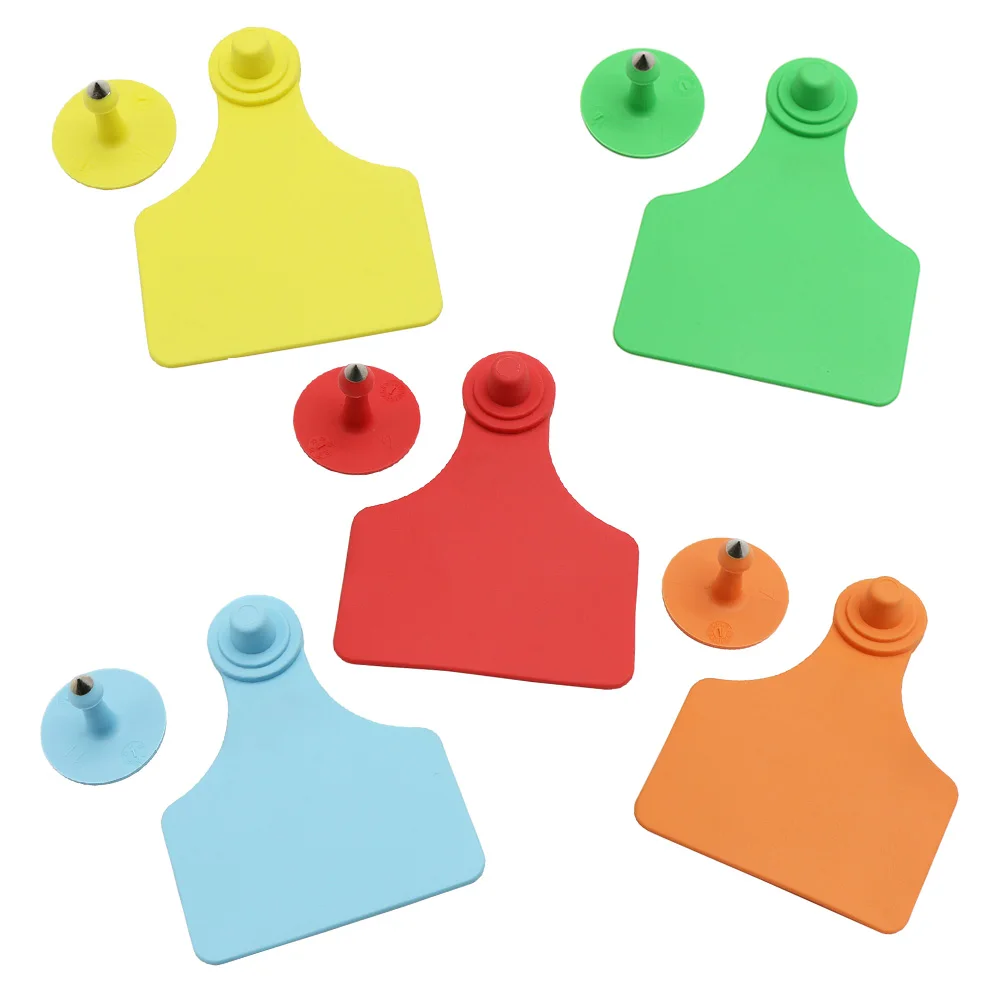 20 Sets Wordless Cow Ear Tag Card and 1PC Animal Tag Removal Pliers Farm Animal Identification Kit Prevent Getting Lost