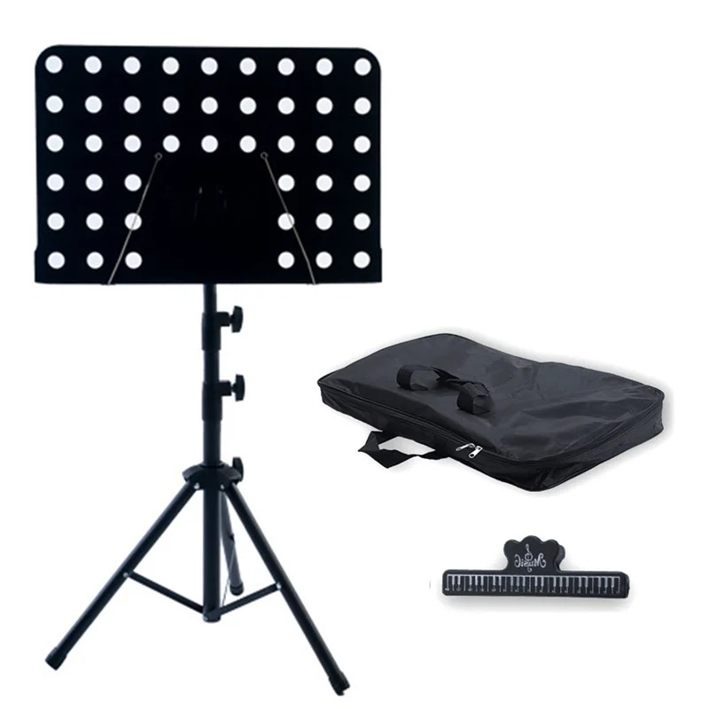 

Sheet Music Stand Collapsible Tripod Holder Black Score Music Stand Musical Instrument Accessory