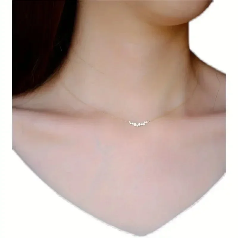 Huitan Trendige, wunderschöne Anhänger-Halskette mit glänzendem CZ, exquisiter Ehering-Schmuck, modische Charms, vielseitige Alltagsaccessoires – Detail 9