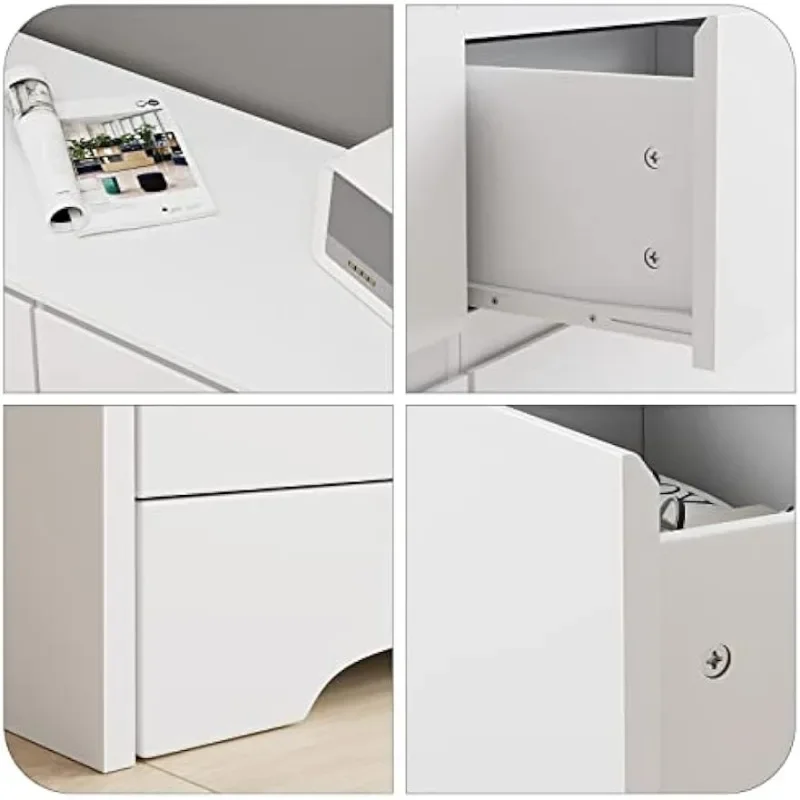 6 Drawer Double Dresser, White Dresser, Modern 6 Chest of Drawers with Deep Drawers, Wide Storage Organizer Cabinet