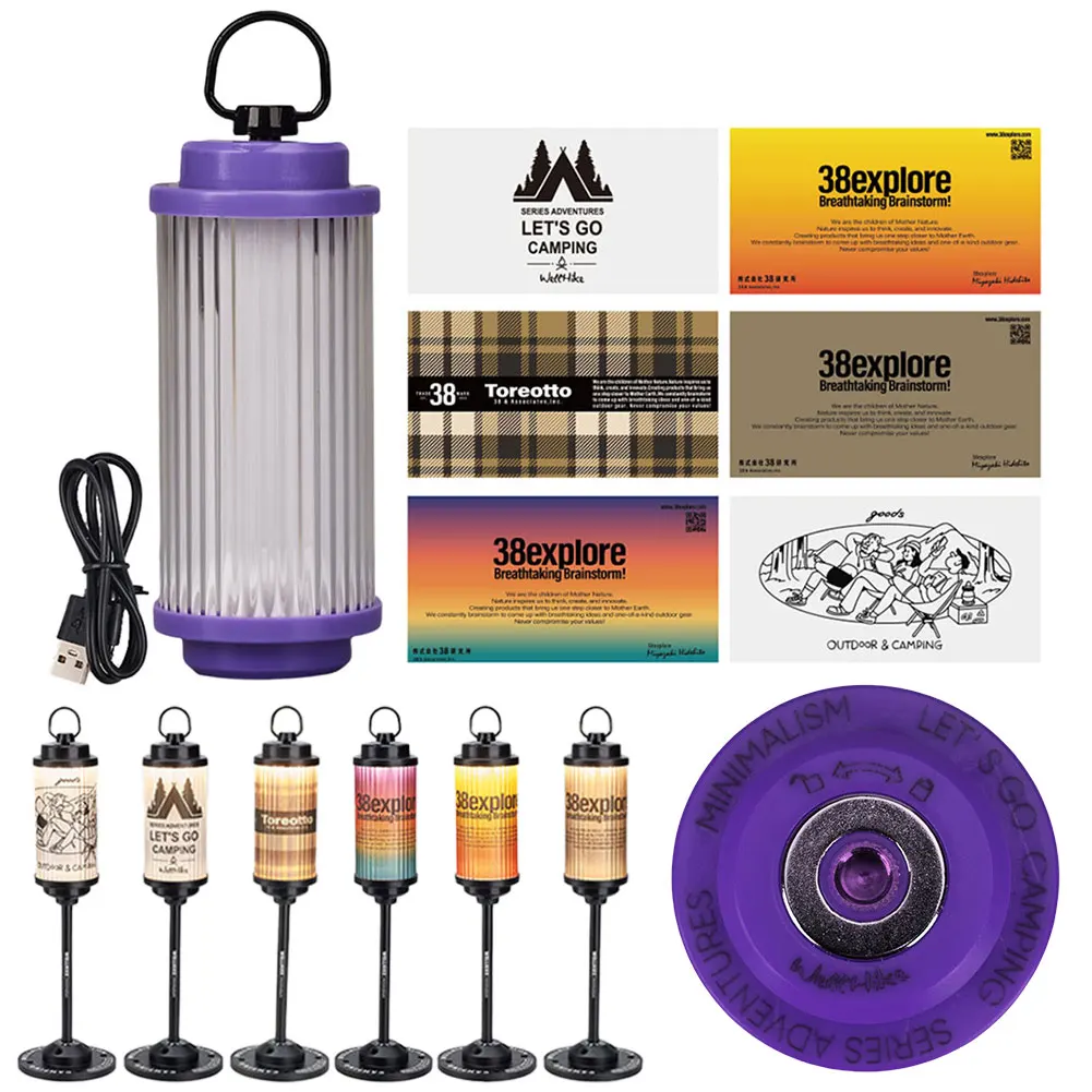 

Camping Light Portable Tabletop Lamp Type-C Rechargeable Stepless Dimmable Atmosphere Light IPX4 Waterproof for Camping Hiking