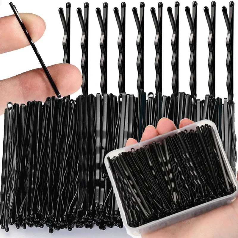 60/240pcs Black Hairpins for Women Hair Clip Lady Bobby Pins Invisible Wave Curly Bride Disposable Hairgrip Barrette Hair Clips