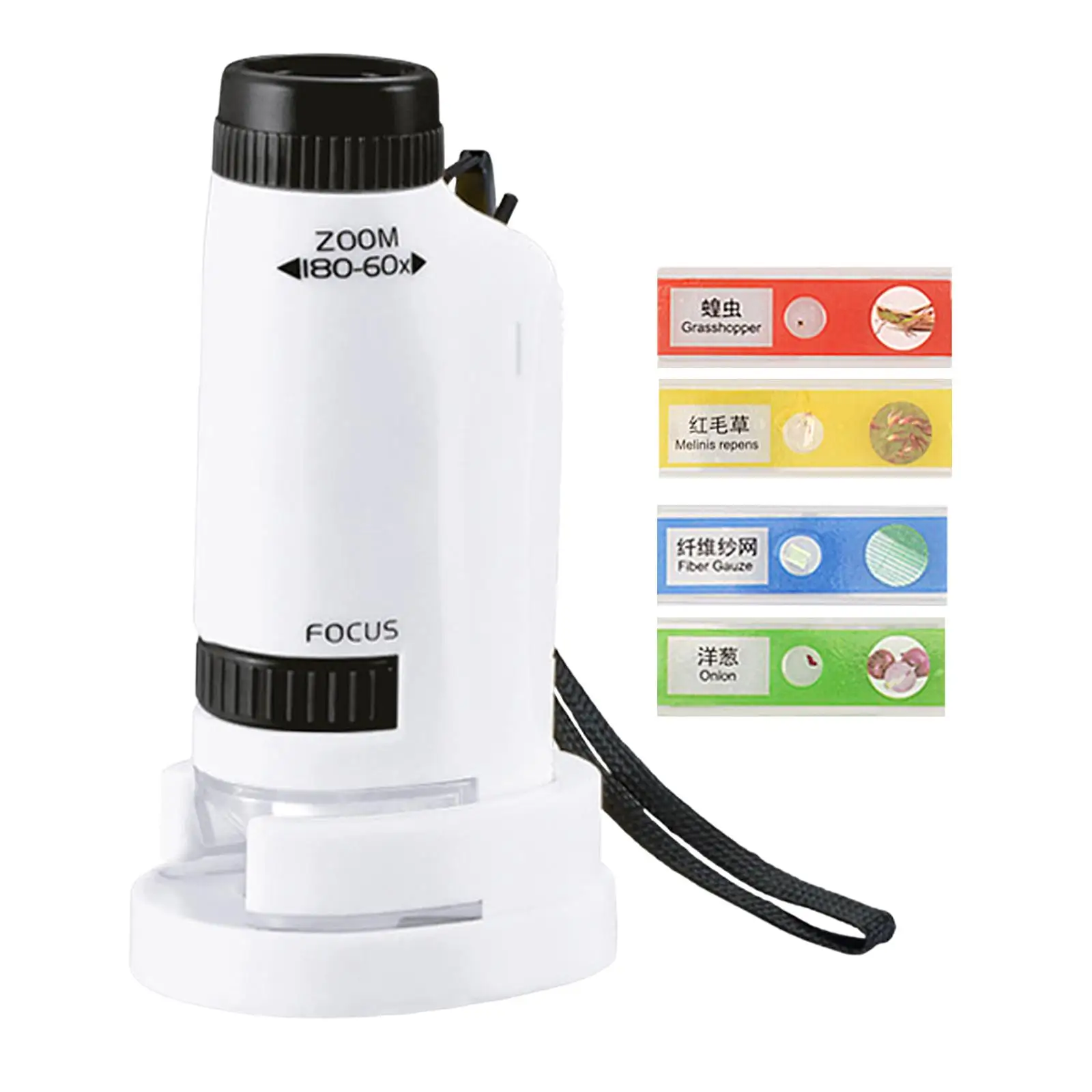 Portable Microscope Toy with LED Light Educational Pocket Microscope Kids