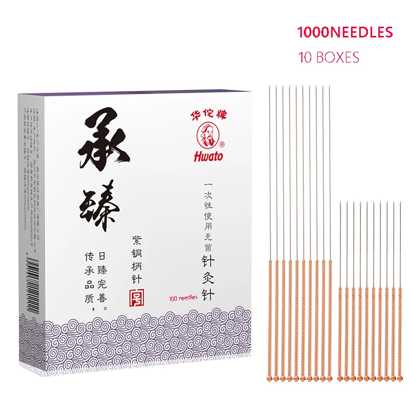 

Copper Handlebar Acupuncture Needles 1000 Sterile Disposable Chinese Medicine Beauty Needle Point Massage Many size Choosable