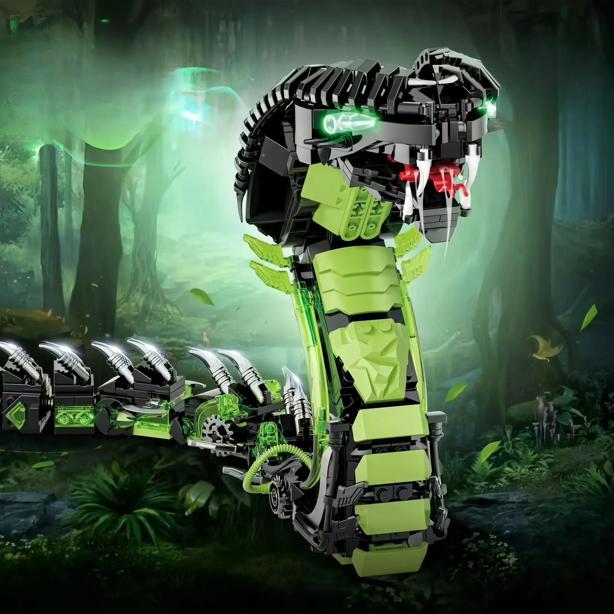 

Механический комплект для сборки кобры MOC, 689 шт., набор моделей змеи STEM, развивающая игрушка-животное для детей и коллекционеров