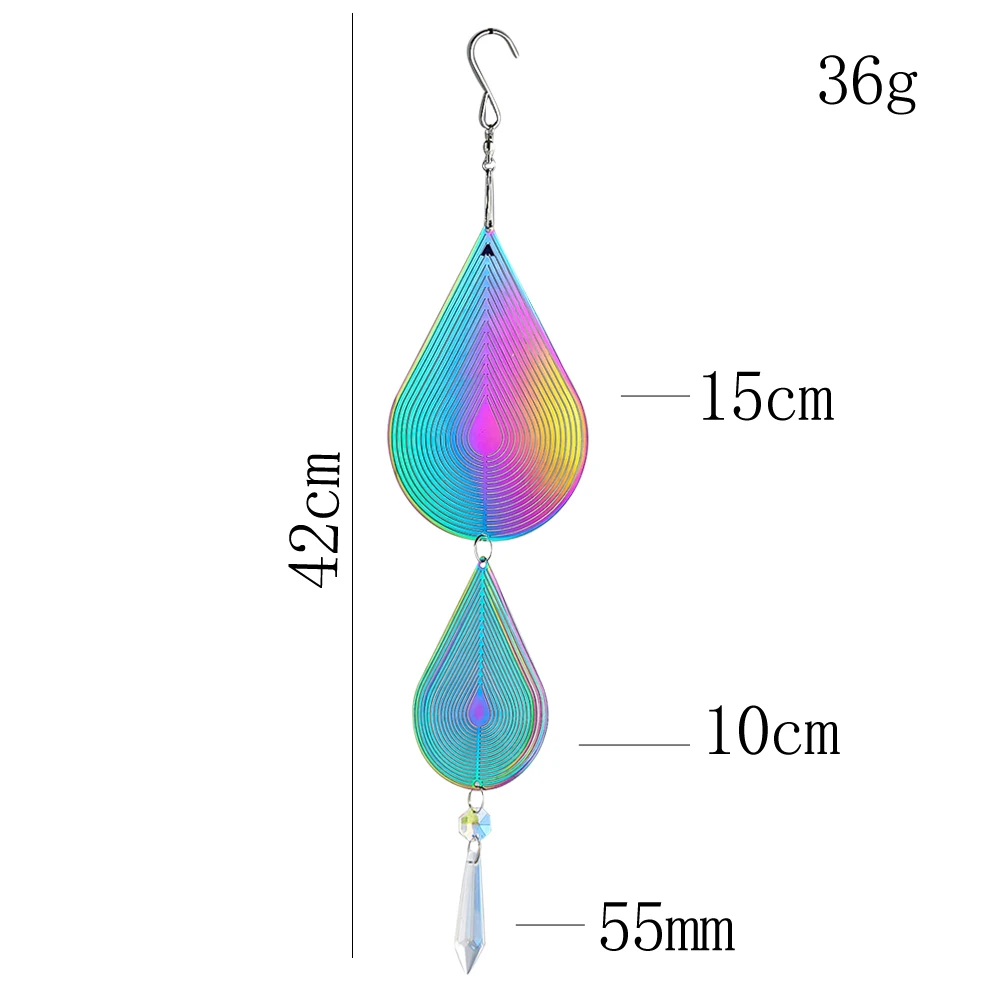 Magical Kinetic Wind Spinners Catcher Sculptures 3D Flowing Visual Effect Wind Chimes Crystal Prism Yard Garden Hanging Decor