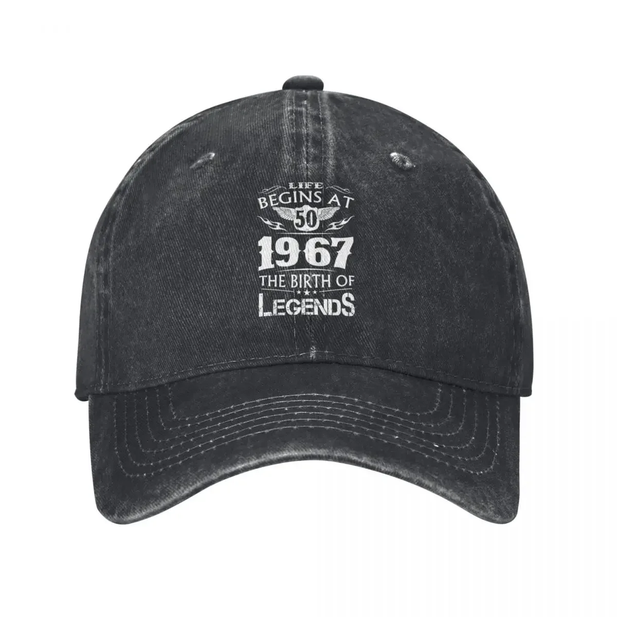 Life Begins At 50 - 1967 The Birth Of Legends Men Women Baseball Cap Distressed Washed Hats Cap Activities Headwear