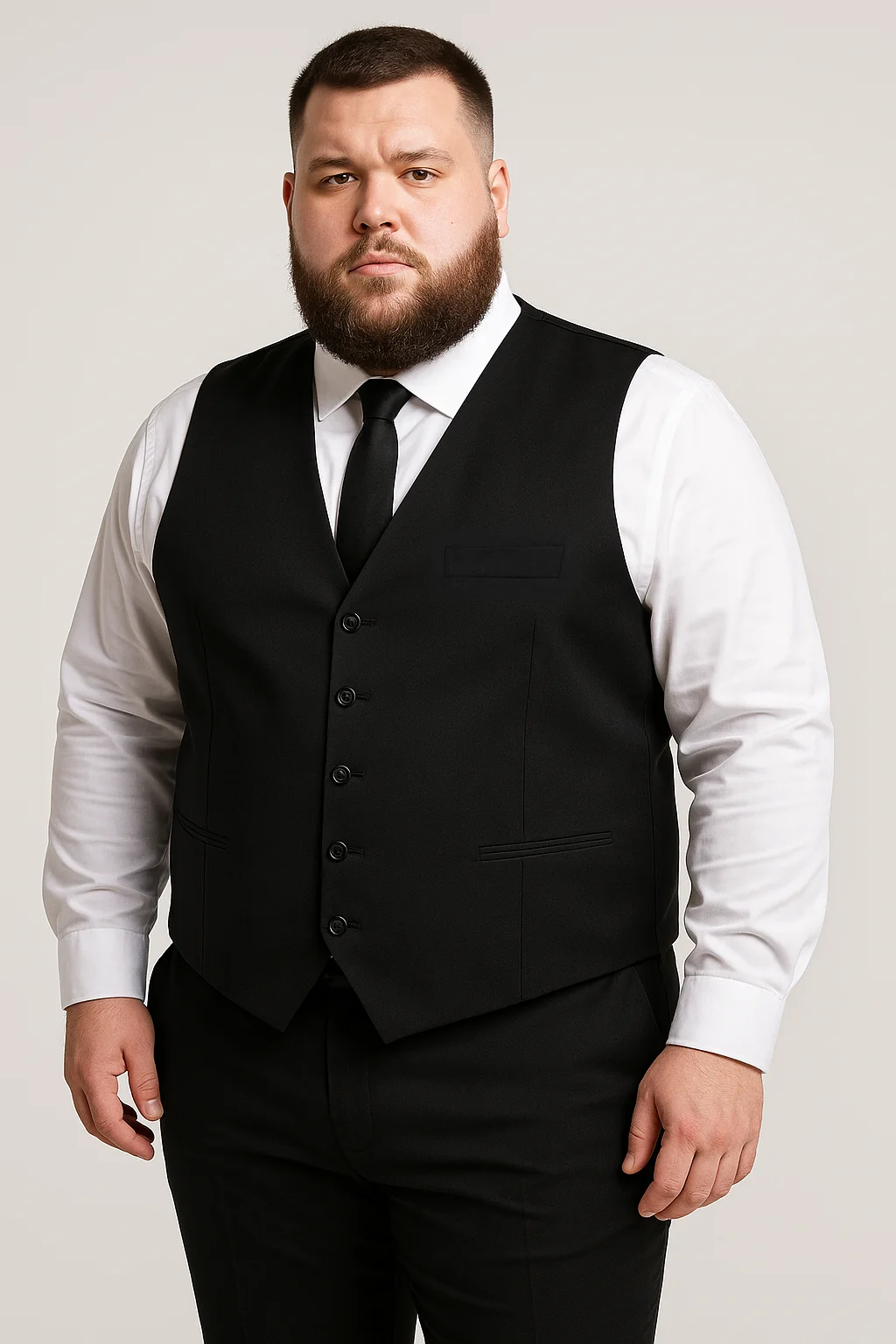 

Retro Style Men's Five-Button Waistcoat It can be worn with a solid-color T-shirt inside and a casual blazer outside, making it