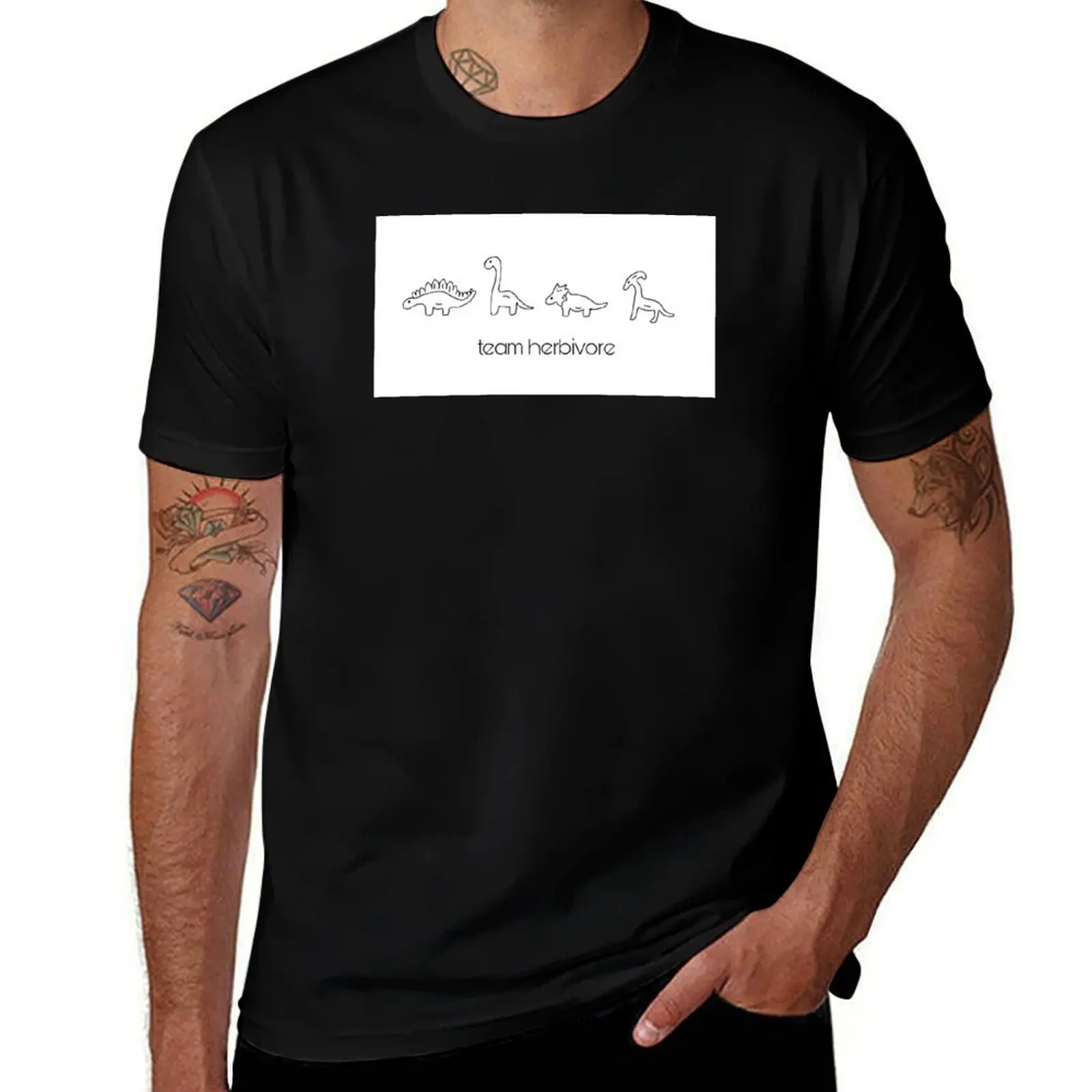 Herbivore Dinos T-Shirt Fashion Casual Short Sleeve T-Shirt