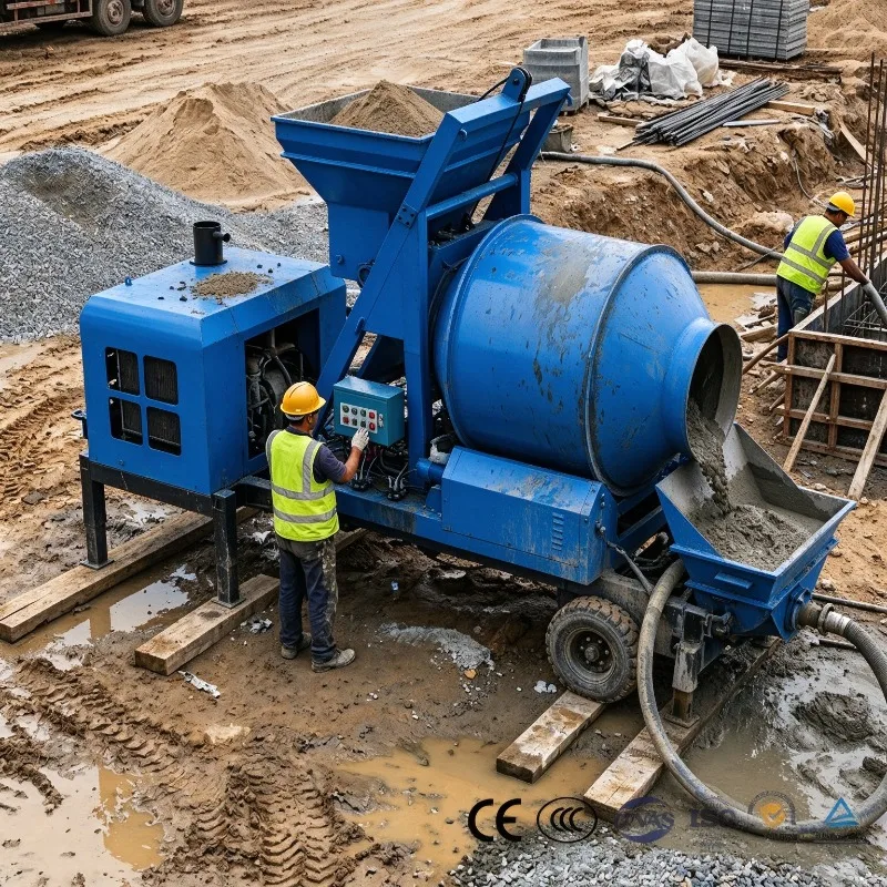 Diesel Concrete Pump Machine With Large Capacity Hopper Enlarged Discharge Port Anti-blocking Small Concrete Pump For Sale