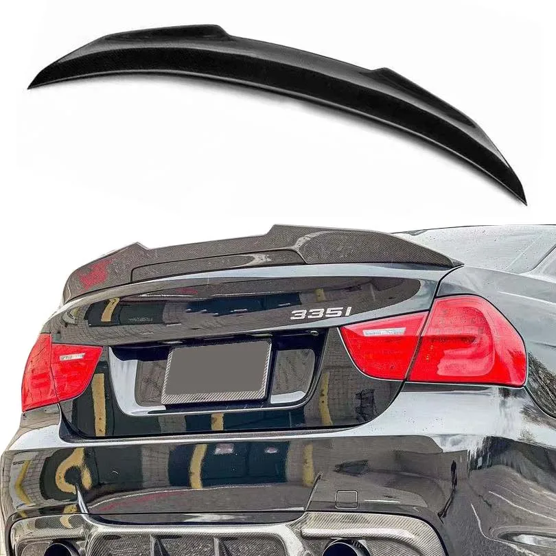 

PSM Style Carbon Fiber Rear Spoiler Trunk Wing for 3 Series E90 M3 4-Door 2004-2011 3M Tape Installation