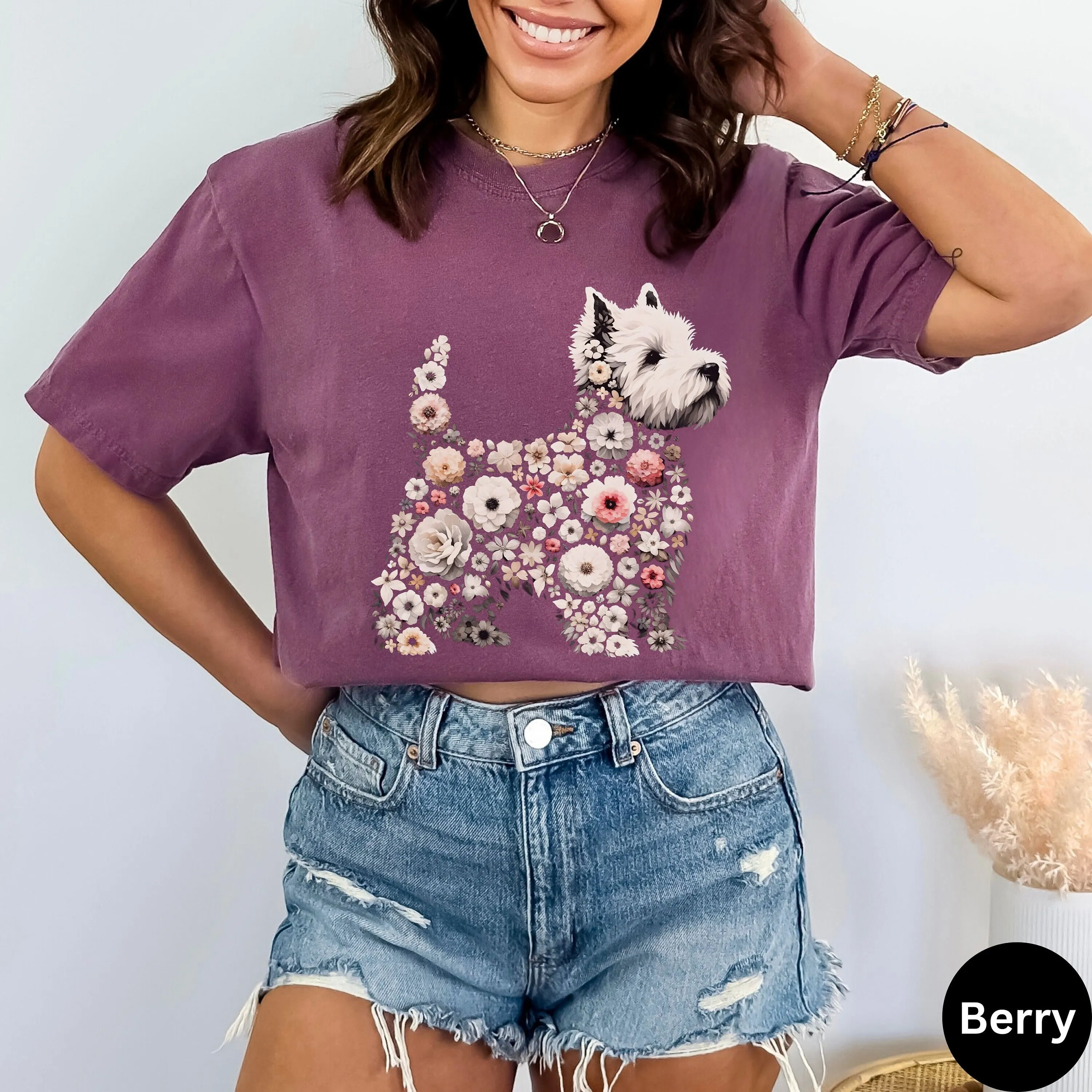 

Westie Dog Mama T Shirt S For Wild Flower Person Floral Mom Wildflower Gardening Hers
