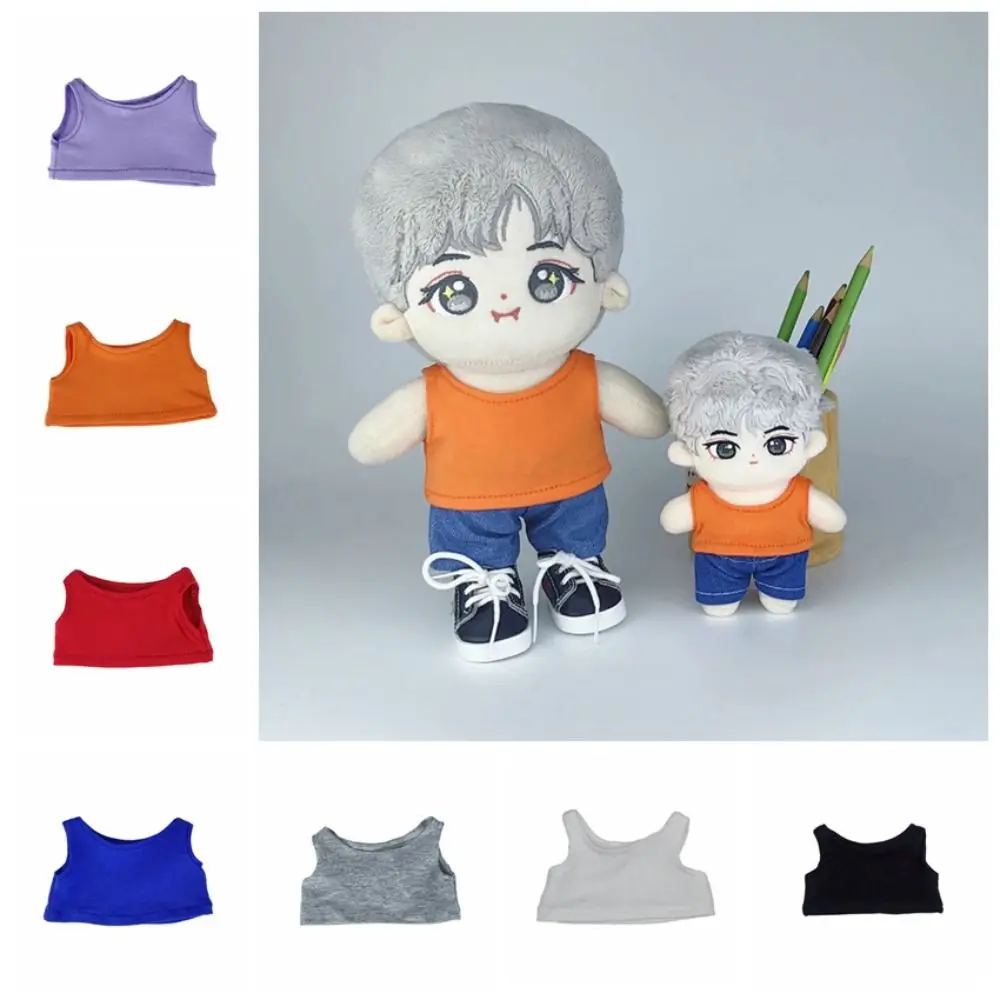 Vest Doll Clothes for 10/15/20cm Idol Doll Casual Tank Top Idol Doll Plush Clothing Accessories Cute Solid Color