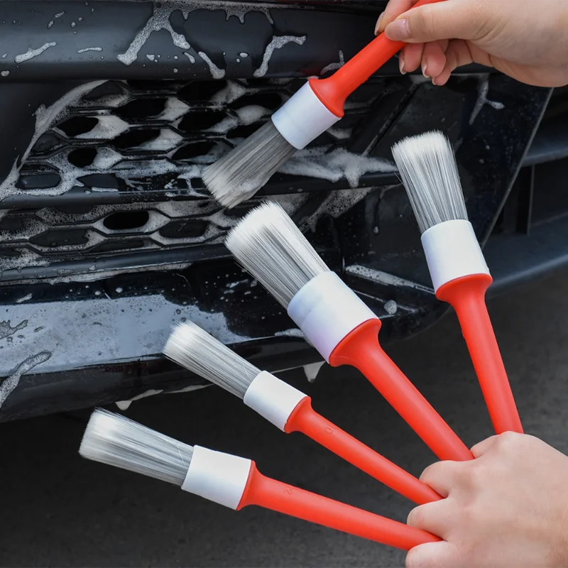 5pcs Car Cleaning Brushes Dashboar Air Outlet Hard-Bristle Detailing Cleaning Tool Dust Remover for Auto Home Office Brush