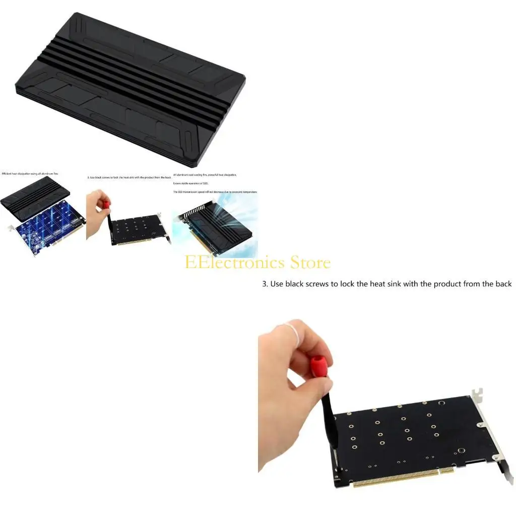 B03C بالوعة الحرارة من سبائك الألومنيوم لمبرد بطاقة توسيع صفيف NVME MKEY SSD