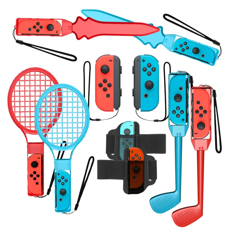 Zestaw akcesoriów sportowych Switch 10 w 1, zestaw akcesoriów sportowych do gier Nintendo Switch Oled z klubami golfowymi, klubami golfowymi