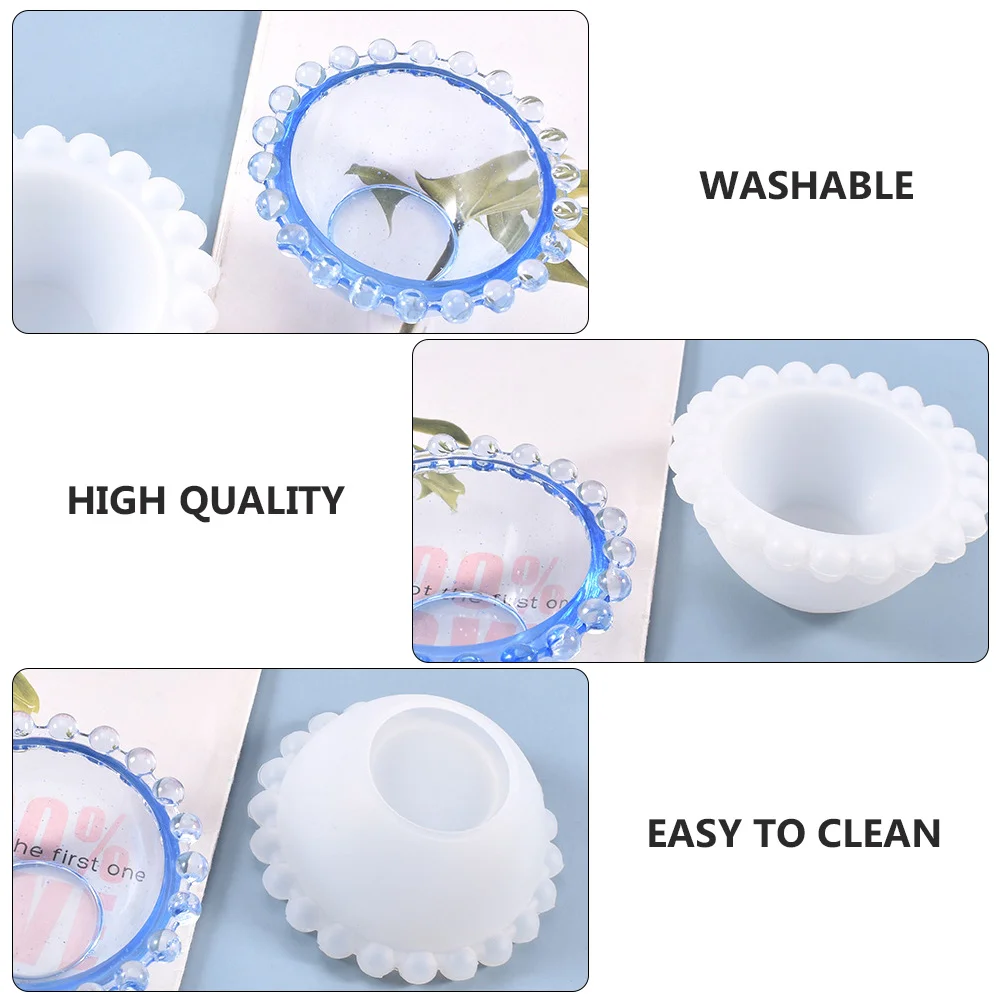 

1pc Crystal Epoxy Resin Mold Silicone Diy Saucer Craft White Reusable Washable Lace Plate Mould Jewelry Making Handicraft Tool