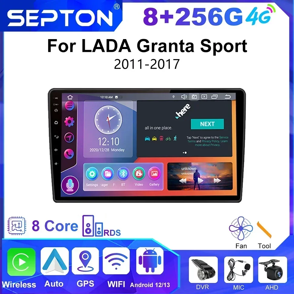 

Автомобильный радиоприемник SEPTON Android 2Din для LADA Granta Sport 2011-2017 Беспроводной Carplay Android Автоплеер GPS BT DSP 2Din Head Unit