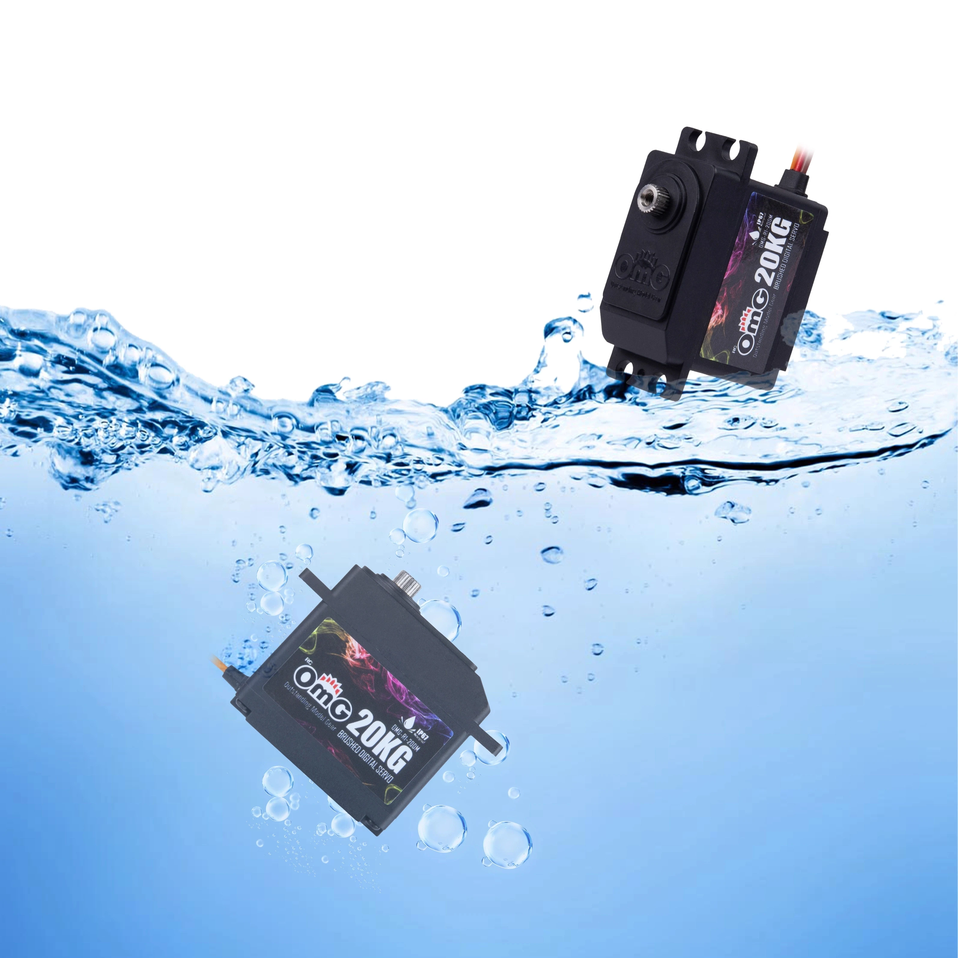 RCOMG nuevo servomotor digital impermeable de 20kg de alto torque motocicleta de tres ruedas simulación de carrera plana vehículo todoterreno